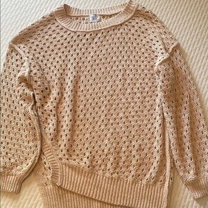 Urban Outfitters Cream Crew Neck Sweater with Textured Knit